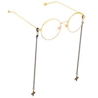 Black-colored metal non-slip chain, with a sheet, for glasses and masks GL669