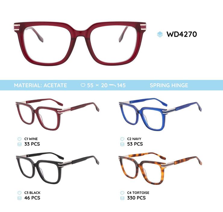 Plastic acetate eyeglasses frame for women WD4270