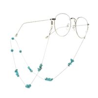 Silver-colored metal non-slip chain, with beads, for glasses and masks GA063