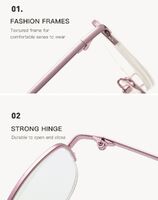 Nylor metal eyeglasses for reading JY1824 with Blue ray cut protection, from +1.00 to +4.00, PD62-64