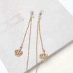 Металлическая нескользящая цепочка, золотая корона, для очков и масок GA022