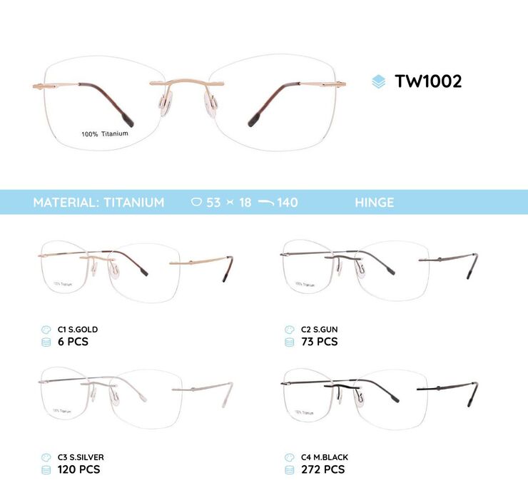 Titanium frames rimless TW1002