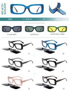 Plastic acetate frame + polarized clip-on Big City F3050S