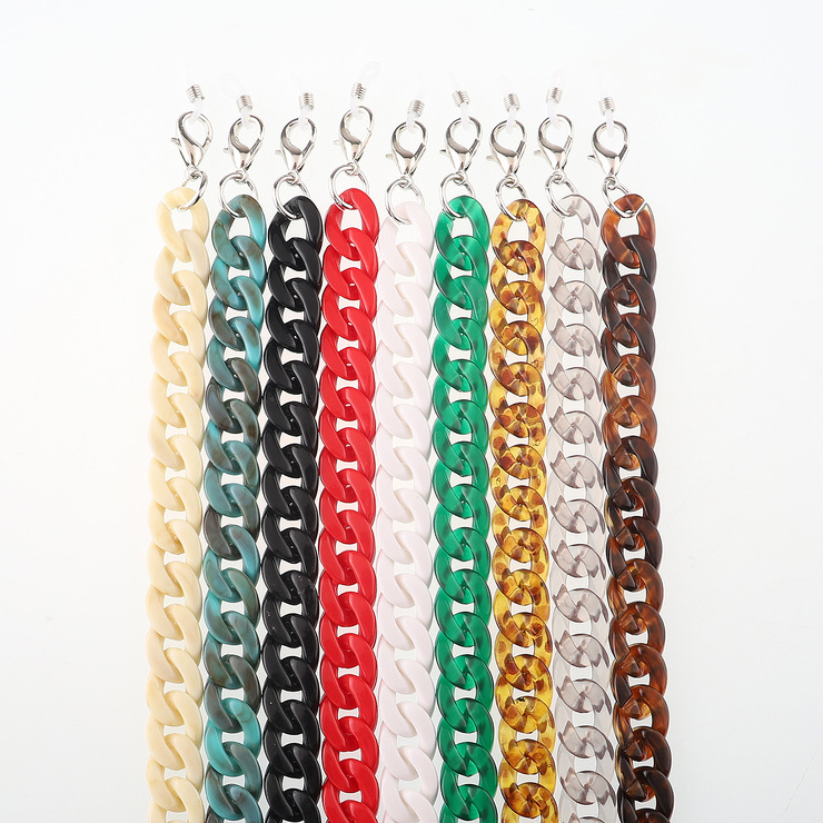 Acrylic non-slip chain, thick concave shape, for glasses and masks GL288-1