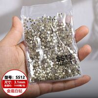 Set of rhinestones with flat bottom for decorating frames and glasses PD0022, colors: white and AB, 1.3-6.5 mm