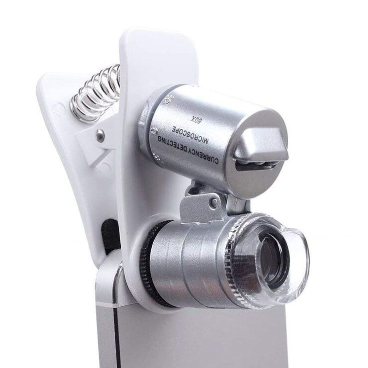 Portable microscope for phone mounting 9882W, magnification: 60X