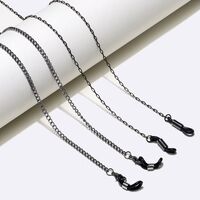 Black-colored metal non-slip chain, two-piece set, thick and thin, for glasses and masks GM107