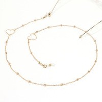 Gold-colored metal non-slip chain, with beads and geometric, for glasses and masks GL1024-1