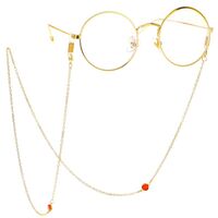 Gold-colored metal non-slip chain, with acrylic beads, for glasses and masks GL106