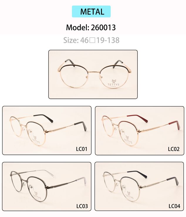 Metal eyeglasses frame for men 260013 (item in stock)