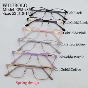 Metal ultrathin women's frames with spring hinges Wilibolo G95-286