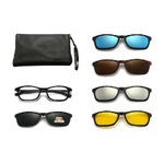 El Dorado frames with a set of polarized sunglasses magnet clip-ons 2248A