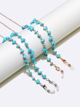 Set of two gold and silver glasses chain with natural turquoise stones GM127