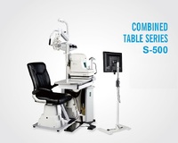 Рабочее место офтальмолога, комбинированный стол с кнопочным управлением + кресло S-500B, столешница 1010*420 мм 
