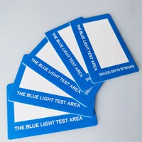 Blue light transmittance test chart