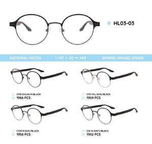 Металлическая оправа с дужками из материала TR-90 со встроенным флексом HL03-03