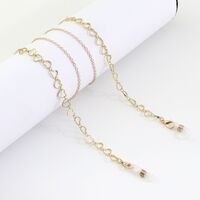 Gold-colored metal non-slip chain, with hollow heart, for glasses and masks GL999
