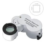 Folding magnifier with universal backlight 9583-XX, dimensions: ⌀25 mm. Magnification: 45Х