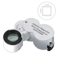 Folding magnifier with universal backlight 9583-XX, dimensions: ⌀25 mm. Magnification: 45Х