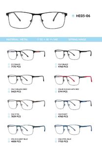 Металлическая оправа с дужками из материала TR-90 HE03-06