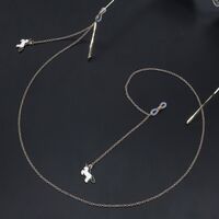Gold-colored metal non-slip chain, with unicorn pendant, for glasses and masks GL445