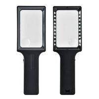 Лупа с универсальной подсветкой, увеличительное стекло с ручкой 1713B-XX, размер: 108*65 мм, увеличение: 3Х, 8Х