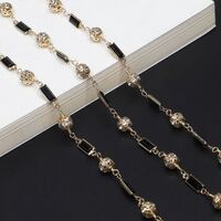Metal non-slip chain, with cubes, stone and diamond balls, for glasses and masks GL522