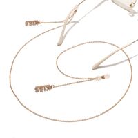 Металлическая нескользящая цепочка золотого цвета, со словом Kiss со стразами, для очков и масок GL1444