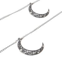 Silver-colored metal non-slip chain, with hollow moon, for glasses and masks GL059