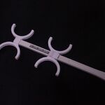 Корпус флиппера-тренажёра для офтальмологии, зеркальце-бабочка, белый / чёрный (от 10 штук)  (без линз)