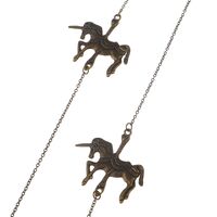 Металлическая нескользящая цепочка бронзового цвета, с лошадью единорогом, для очков и масок GL121