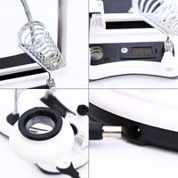 Tabletop multifunctional magnifying glass with backlight 16130-108C-XX, magnification: 2,5X, 5X, 6X, 10X