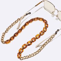 Acrylic non-slip chain,gold and leopard color, for glasses and masks GL1713
