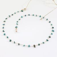 Metal non-slip chain gold, with natural turquoise, for glasses and masks GL996