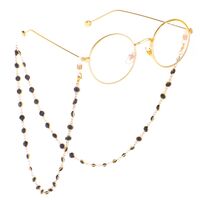 Metal non-slip chain, with black glass beads, for glasses and masks GL329