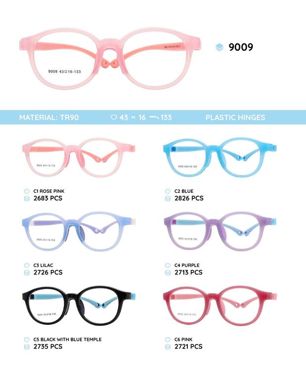 TR90 plastic eyeglasses frame for kids 9009