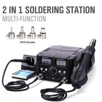 Паяльная станция 2 в 1, электрический паяльник + фен строительный (термофен) 8588-8582D-2