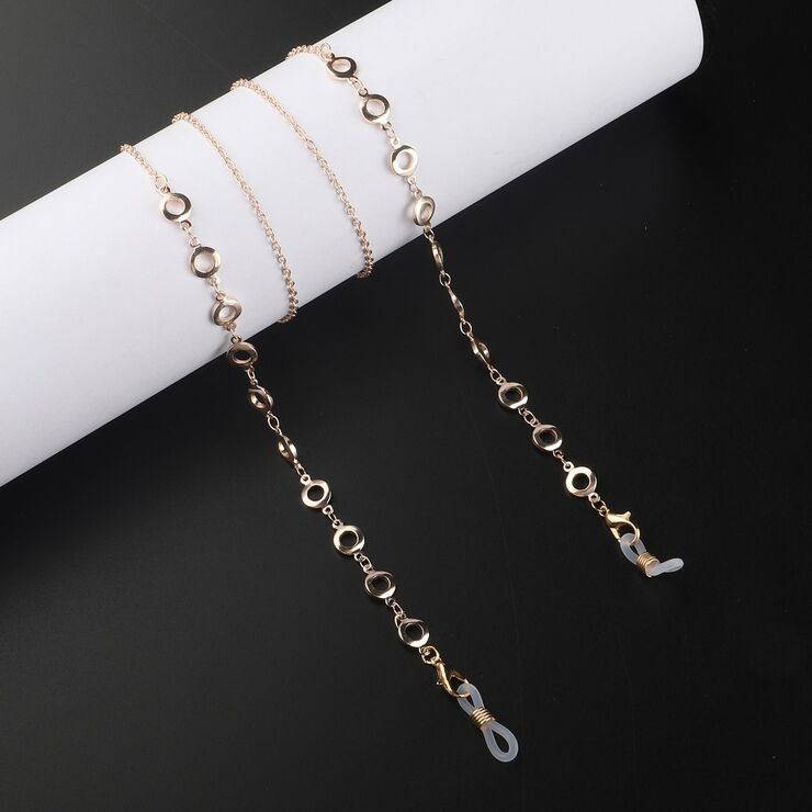 Gold-colored metal non-slip chain, for glasses and masks GL949