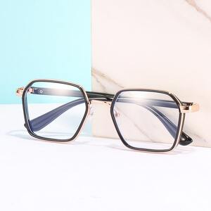 Metal eyeglasses V6030 with blue ray cut protection, diopters from 0.00 to -6.00, not centered