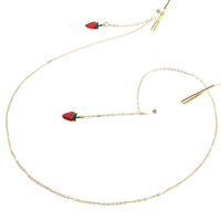 Gold-colored metal non-slip chain, with strawberries, for glasses and masks GL013