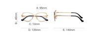 Metal blue blocker frames for glasses 3046