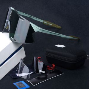 Очки защитные противоударные спортивные поляризованные и солнцезащитные, набор из 2-х линз и футляра, 骑行-MS5-套装-DX