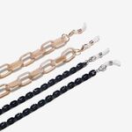 Acrylic non-slip chain, 2-piece set black and shell, for glasses and masks GM086