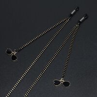 Black-colored metal non-slip chain, with sunglasses, for glasses and masks GL515