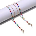 Gold-colored metal non-slip chain, with colorful crystal, for glasses and masks GL1298