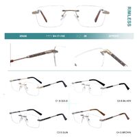 Rimless metal frames for glasses with spring hinges Big City 25626