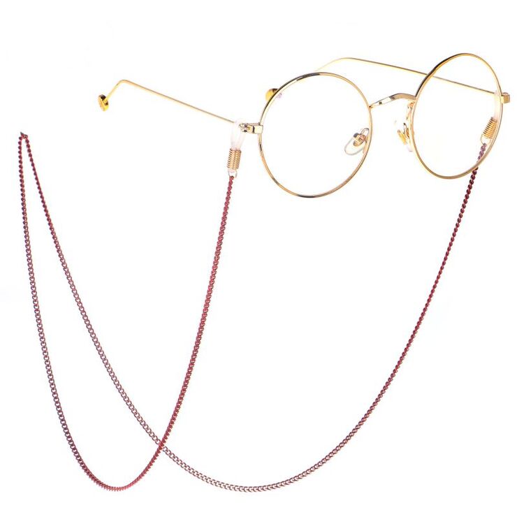 Red-colored metal non-slip chain, for glasses and masks GL173