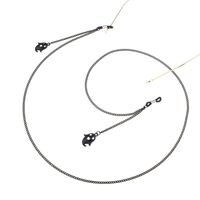 Black-colored metal non-slip chain, with pendant black angel, for glasses and masks GL834