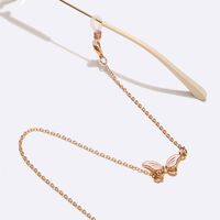 Металлическая нескользящая цепочка золотого цвета, с белой бабочкой, для очков и масок GL1577