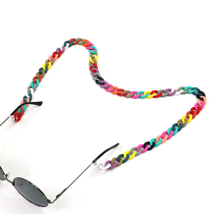 Multicolor acrylic eyeglass chain GB055